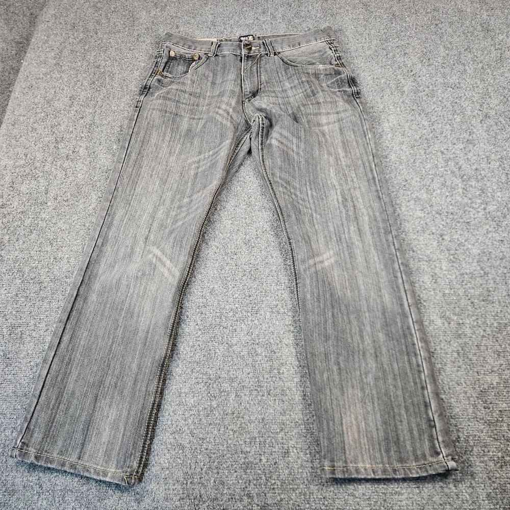 F.U.S.A.I. Mens Gray Straight Leg Jeans Faded Wash Denim Size 34